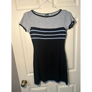 Vintage Grey and black Fitted French Curve sweater dress.